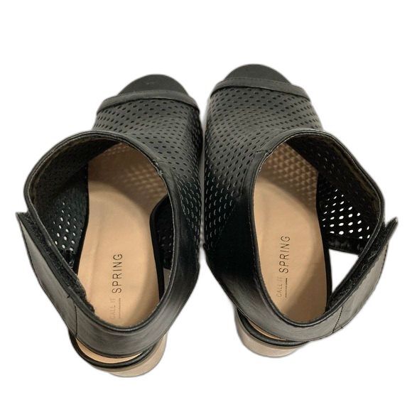 CALL IT SPRING Black Bootie with Ankle Straps Peep Toe Womens Size 7 - Picture 5 of 12